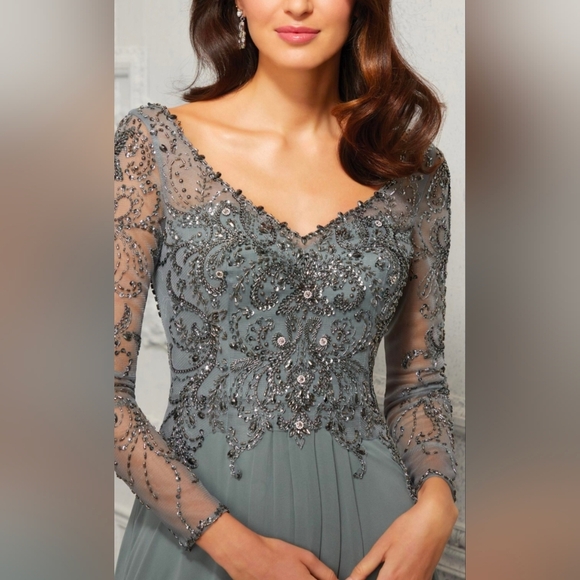 sachin and babi light blue dress MGNY - 72926